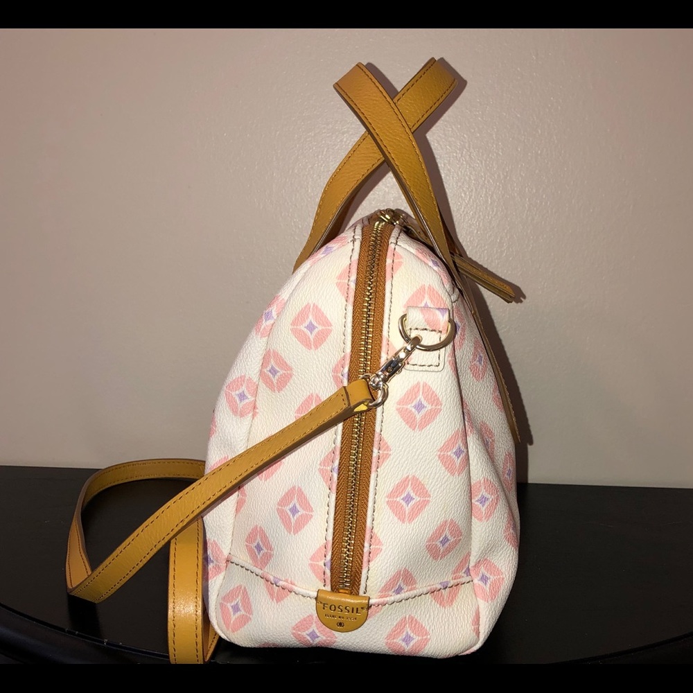 Fossil Sydney Signature Satchel,Canvas/Or Pu - image 6